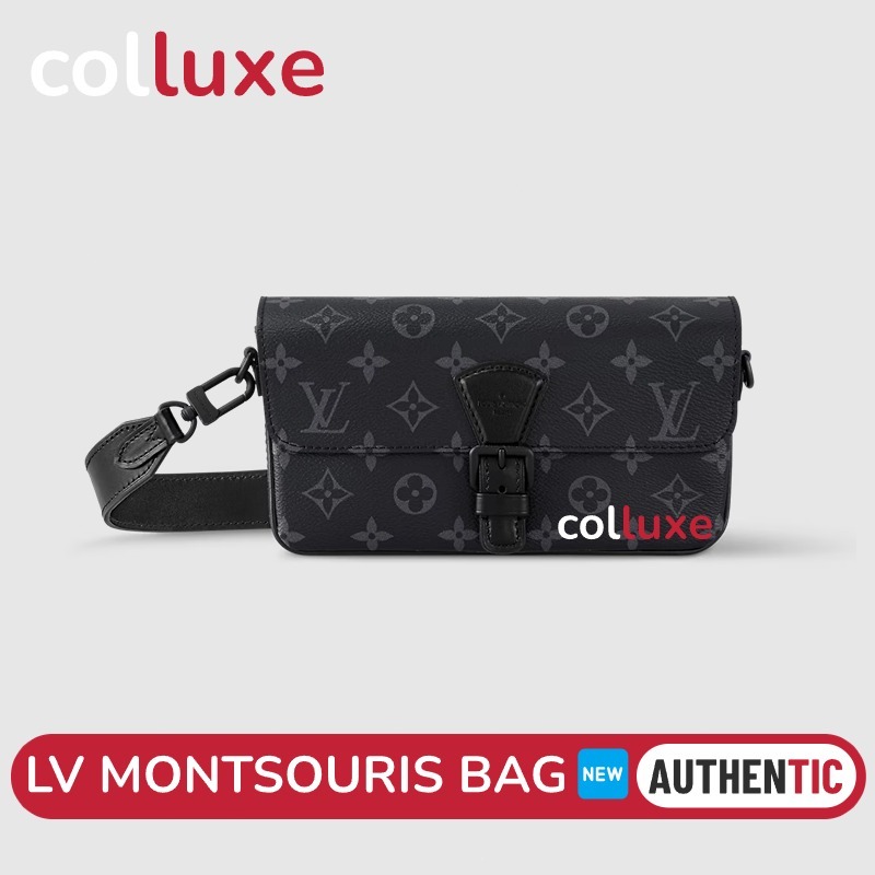 👜หลุยส์วิตตอง Louis Vuitton LV กระเป๋าสตางค์แบบสะพายรุ่น Montsouris กระเป๋าสะพายข้างผู้ชาย