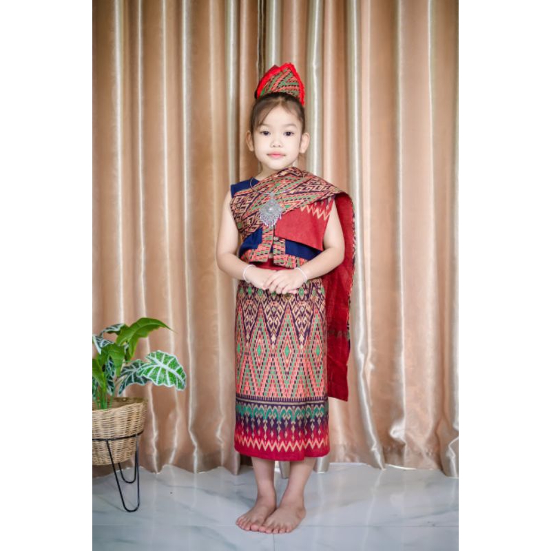 ชุดอิสานเด็ก  ชุดพื้นเมืองเซต4ชิ้น  ชุดใส่กิจกรรมต่างๆ