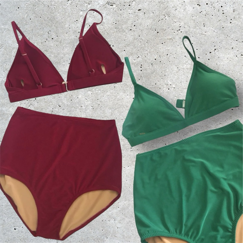 Triangle bra + high waist bottom ✔️ ราคา ถูกที่สุด ดีลบีเคเค แกลเลอรีภาพที่ 5