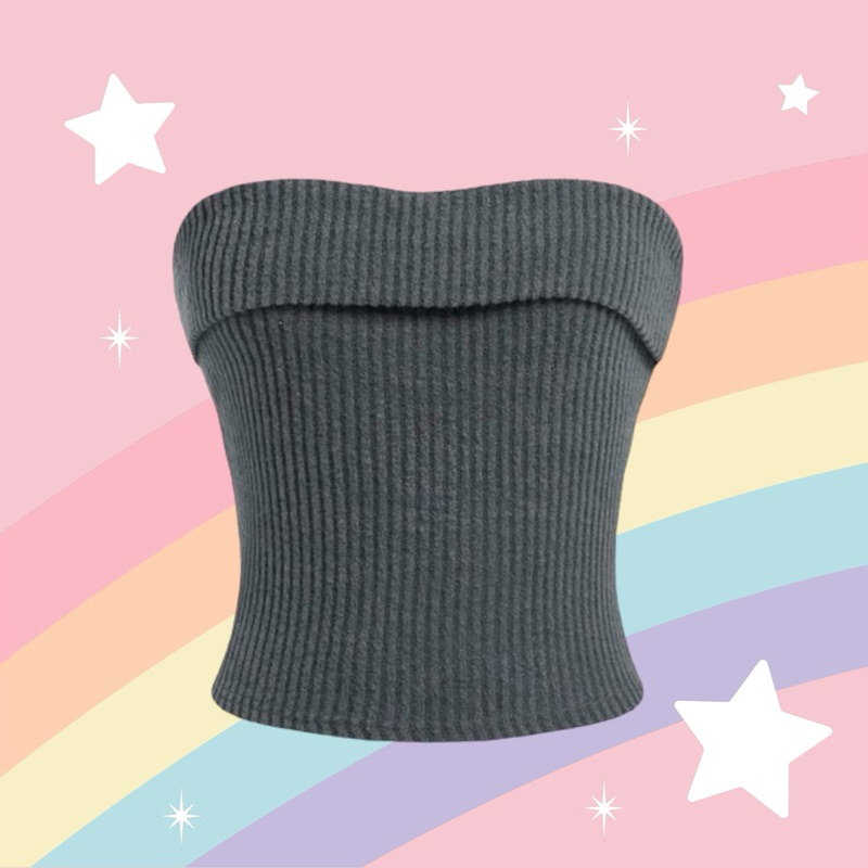 เสื้อเกาะอก ผ้าร่องนิ่ม ผ้านุ่มใส่สบาย