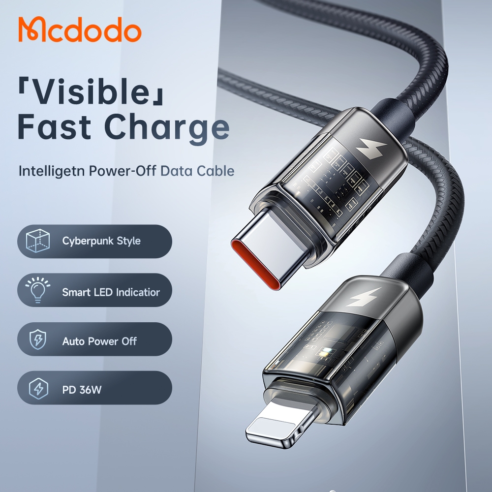 Mcdodo สายชาร์จ PD ip. 3A 20W (Max.36W)Fast charging สายชาร์จ มีไฟLED แสดงสถานะ