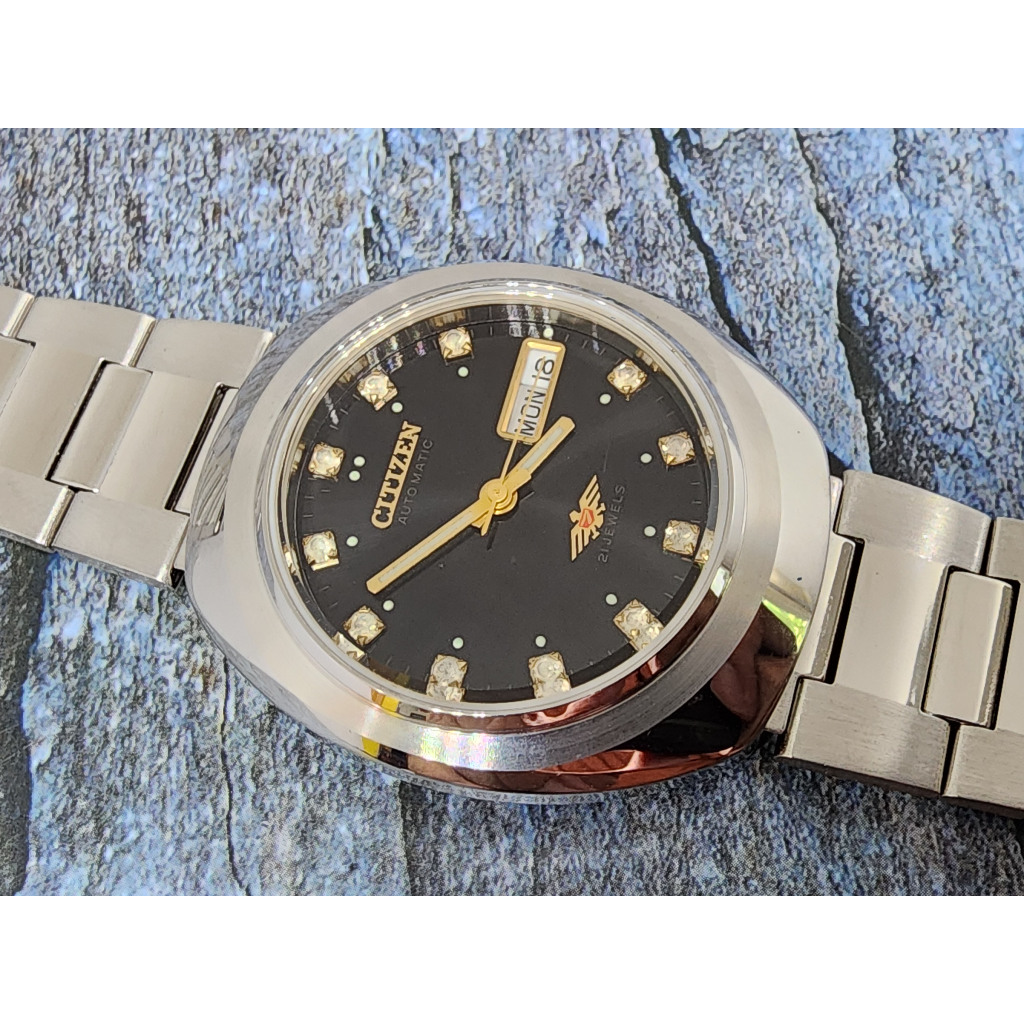 นาฬิกา Citizen automatic สภาพใหม่ จากปี 1970 สภาพสวยมากๆ หน้าปัดดำ 71-0938
