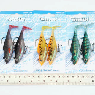 WEEBASS เหยื่อปลายาง วีเบส ขนาด 2/3/4 นิ้ว เหยื่อยาง ตกปลาล่าเหยื่อ (2ตัว/แพ็ค)