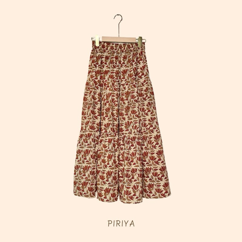 PIRIYA : Chaba skirt (ชบา) กระโปรงยาวผ้าฝ้ายอินเดีย