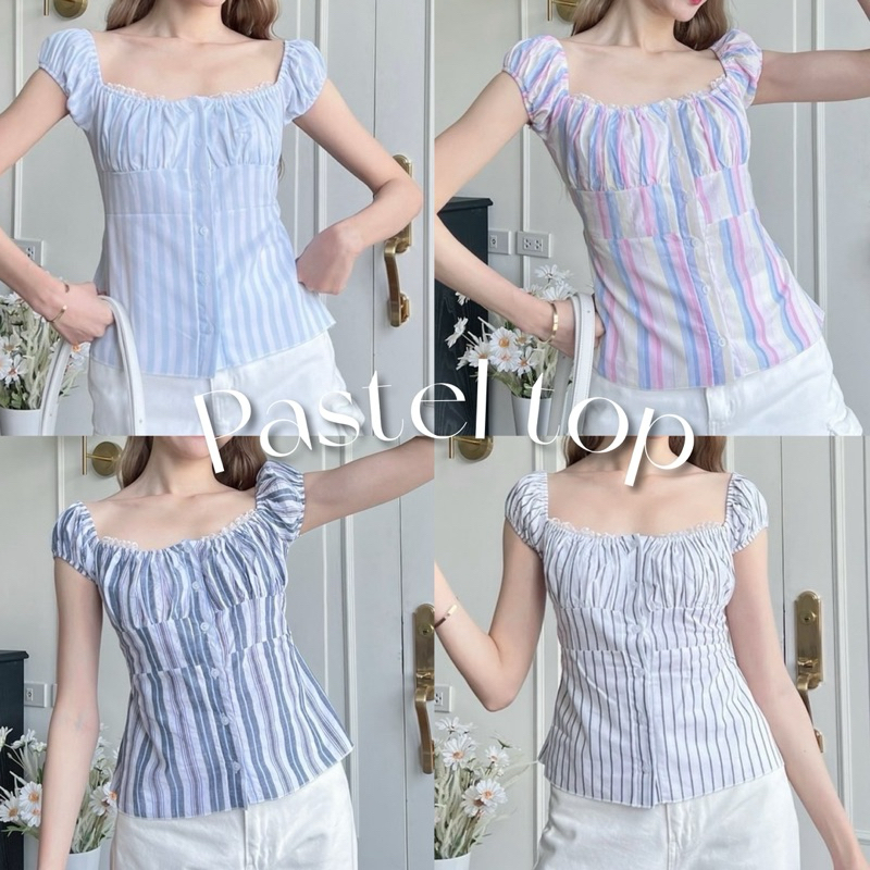 เสื้อแขนตุ๊กตาจีบอกทรงใหม่ เสื้อตัวยาว สม็อคด้านหลัง /G2-4 //COOK-ต่อลาย