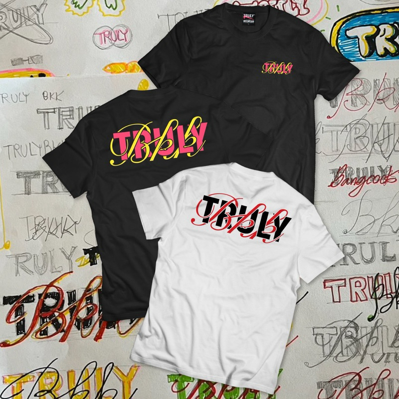 TRULY Oldschool เสื้อยืดลาย ทรูลี่ขยี้ใจ มี 2 สี ขาว ดำ