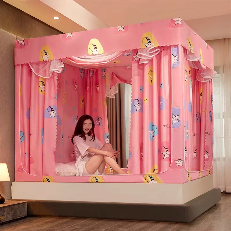 มุ้งครอบเตียง มุ้งแบบมีม่านปิด 4 ด้าน มีม่านกันแสง มุ้งกันยุงผู้ใหญ่ มุ้ง 6.6 ฟุต 5 ฟุต มุ้งห้องนอน - รูปที่ 6