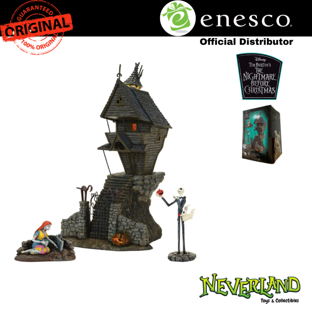 Enesco NBX Jack Skellington's House With Jack And Sally Nightmare Before Christmas