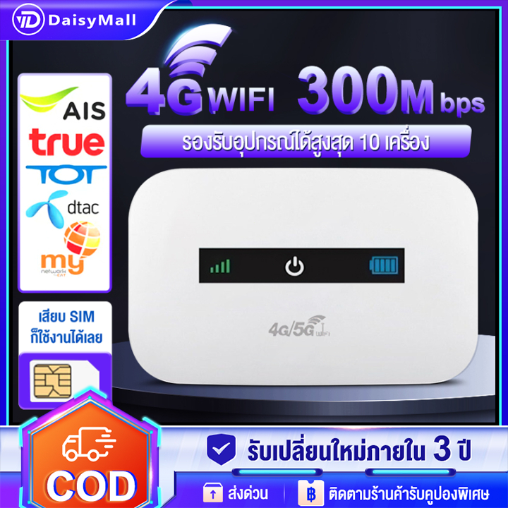 ไวไฟพกพา Pocket WiFi เราเตอร์ใส่ซิม พกพาสะดวก เราเตอร์ พ็อกเก็ตไวไฟ รองรับทุกซิม MF900 รับประกัน 3 ปี