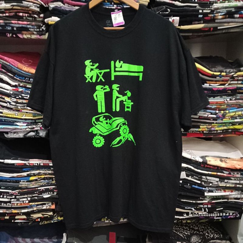 เสื้อยืดมือสอง ต่างประเทศ ลายมัน สายวิบาก ลายกวน ปั่น ทะลึ่ง สภาพใหม่มือ1 OverSize 2XL.อก26/ยาว31.5