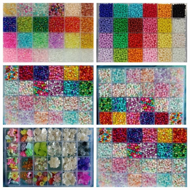 เซ็ตลูกปัดเม็ดทราย 24 สีเราคัดสรรสีสวยมาให้คุณแบบเต็มๆทุกช่อง
