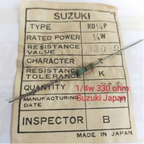 1/4W 330 Ohm vintage resistor Brand SUZUKI Made in Japan (10ชิ้น 35บาท)