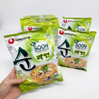 มาม่าเกาหลี Soon Veggie Ramyun 112g แบบแพ็ค บะหมี่รสผัก(เจทานได้) 순라면 ซุนเวจจีรามยอน