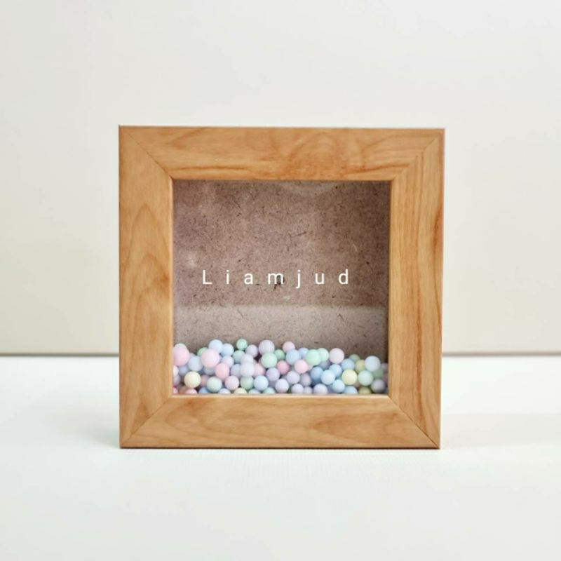 กรอบรูปเม็ดโฟม สีไม้ Pine 3x3 3x4 4x6 5x7 6x8 8x10 8x12 นิ้ว A5 และ A4 ลึก 1.5cm แถมฟรีเม็ดโฟม