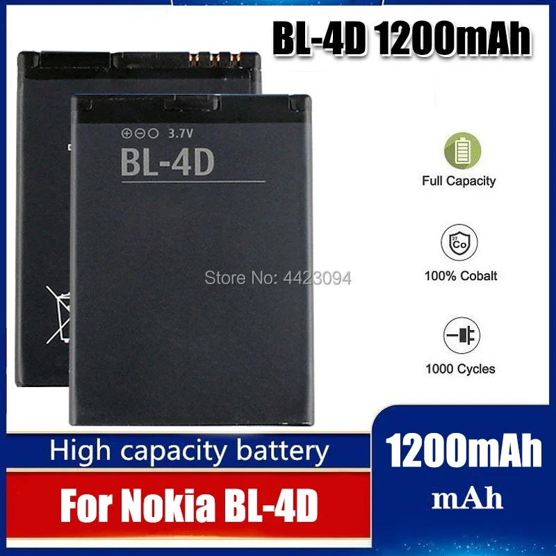 แบตเตอรี่ BL-4D สำหรับ Nokia N97 MINI N8 N8-00 E5 E5-00 E7 E7-00 T7 T7-00 702ตัน N5แบตเตอรี่ BL4D 80