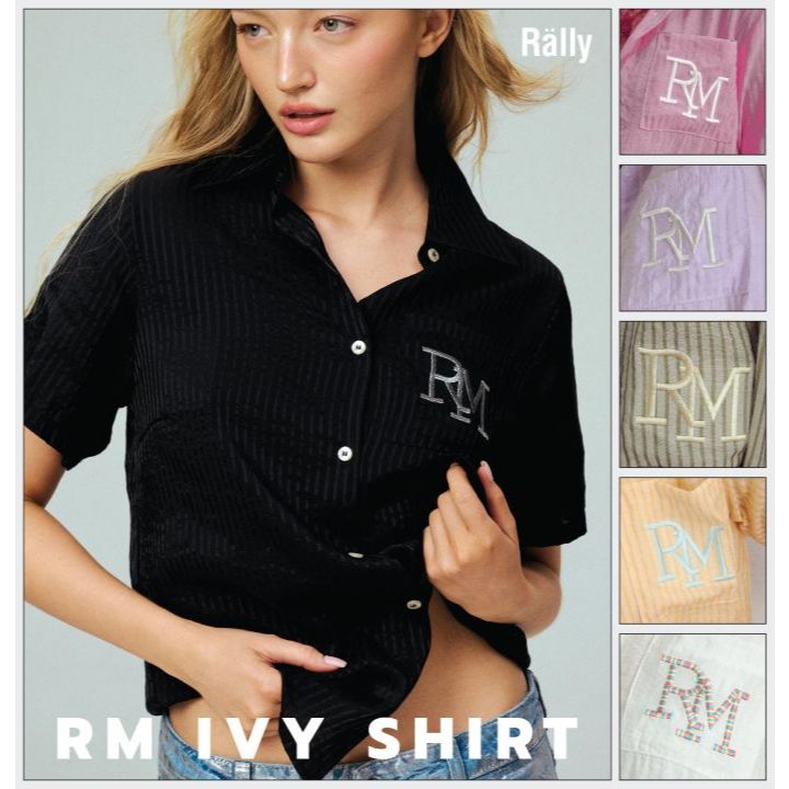 เสื้อเชิ้ตปักโลโก้ RM 🌈ใช้โค้ดลดได้20%-30%  Ivy shirt  Rally Movement ของแท้100% 💓พร้อมส่ง