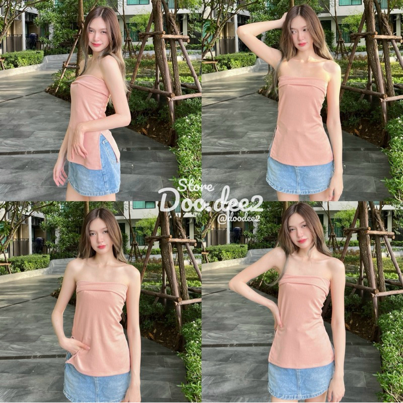 ♦️DOODEE2♦️เกาะอกพับตรงอก ผ่าด้านข้าง 2 ข้าง ผ้าท็อปทวิล - รูปที่ 4