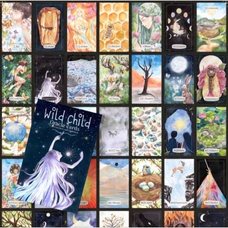 Wild Child Oracle ไพ่ออราเคิลแท้ขอบสีเงินหรูหรา ไพ่ออราเคิล oracle deck