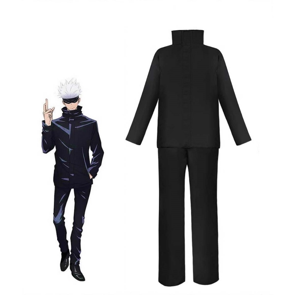 Jujutsu Kaisen คอสแวร์ Gojo Satoru คอสเพลย์เครื่องแต่งกายอะนิเมะสูทสีดำ