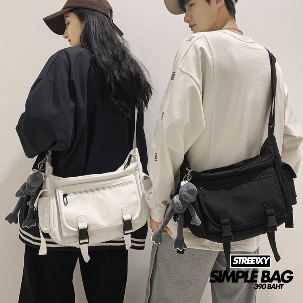 STREETXY กระเป๋าสะพายข้าง  SIMPLE BAG แถมพวงกุญแจตุ๊กตาน่ารัก - รูปที่ 5