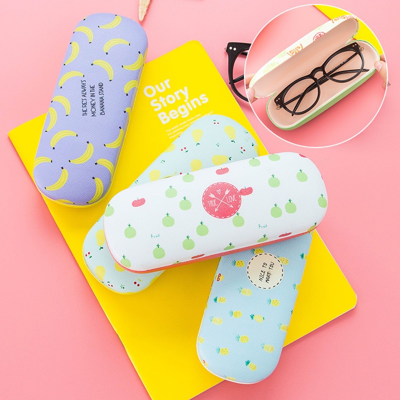 กล่องแว่นตาลายผลไม้ Size 16.5x6.3 cm (แถมฟรีผ้าเช็ดแว่น)