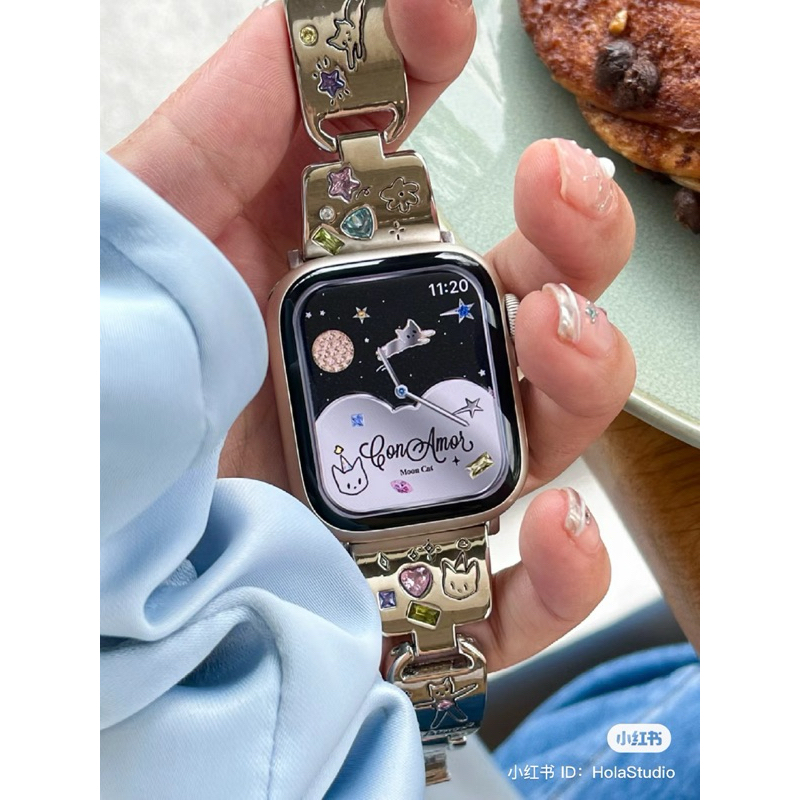 (pre-order) conAmor สายนาฬิกา iwatch < Moon Cat🐈> **รบกวนอ่านรายละเอียดก่อนสั่งซื้อนะคะ**