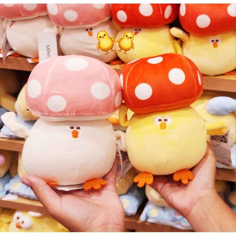 Miniso ตุ๊กตาน้องไก่หมวกเห็ด มี3สีให้เลือก ลิขสิทธิ์แท้