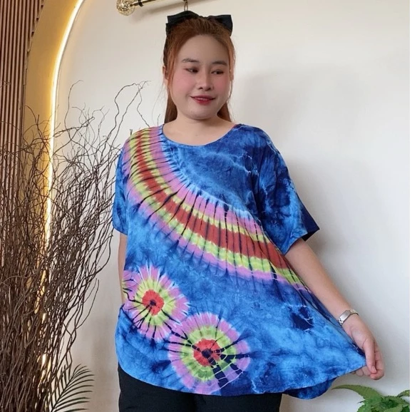 เสื้อคอกลมแขนสั้น อก 48/52 ผ้าแบมเบิตสปัน คละลาย