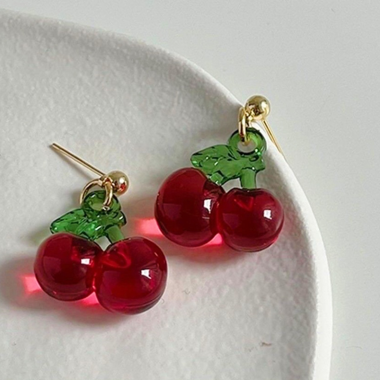 🍒ต่างหูเชอรี่อคริลิค🍒งานสวยน่ารักสไตล์เกาหลี