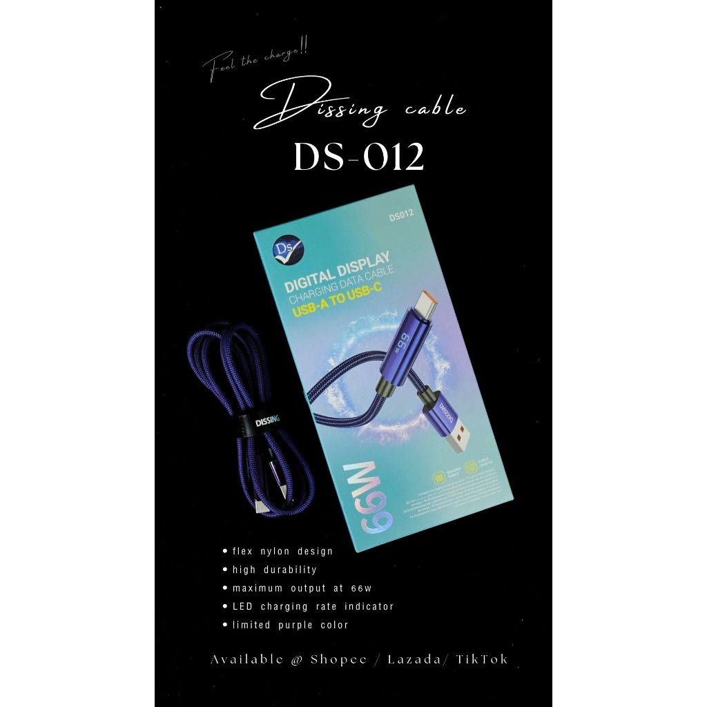 สายชาร์จ ไนลอนถัก Dissing DS012  USB-A to C (66W) ขนาด1.2เมตร ชาร์จไว มีหน้าจอ แสดงกำลังไฟ - รูปที่ 4