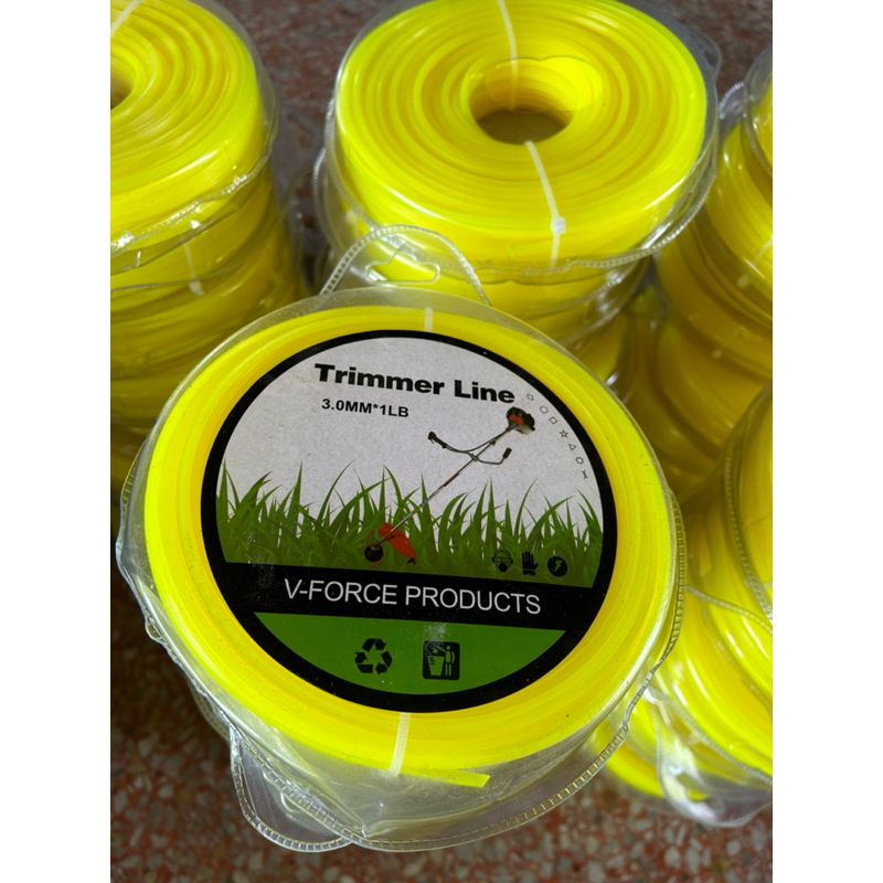 สายเอ็นตัดหญ้า ขนาด 3มิล 1ปอนด์ (สีเหลือง) แบบกลม