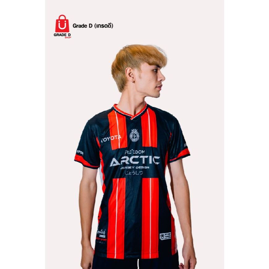 พร้อมส่ง เสื้อกีฬาพิมพ์ลาย คอวี แขนสั้น AV007