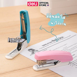 ที่เย็บกระดาษ Deli เครื่องเย็บกระดาษ 12 แผ่น ใช้ลวดเบอร์ #10 แม็กเย็บกระดาษ แม็ค แม็ก เครื่องเขียน อุปกรณ์สำนักงาน