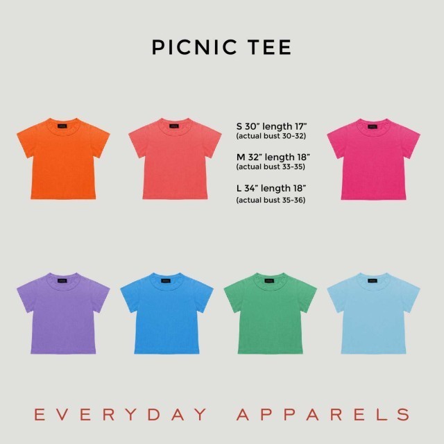 PREORDER - EVERYDAY APPARELS Picnic tee 02 เสื้อผ้าผู้หญิง เสื้อยืดผ้าบาง