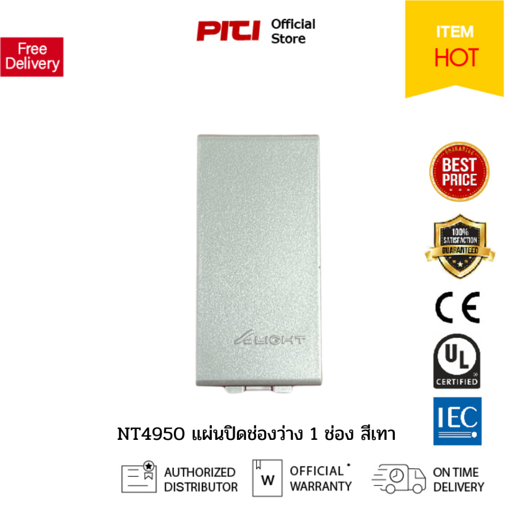 BT NT4950 แผ่นปิดช่องว่าง 1 ช่อง สีเทา (สินค้าเก่า)