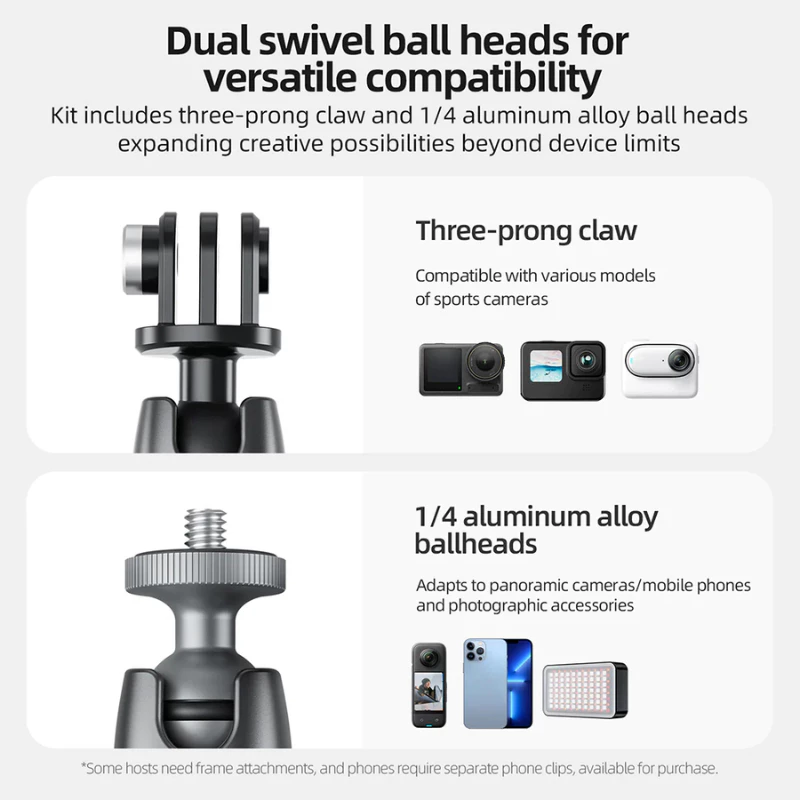 Telesin Gopro , DJI Osmo360 / Action 6 / 5Pro / 4 / 3 , Insta360 Magnetic Aluminum Alloy 360 rotary Mount thumbnail 4
