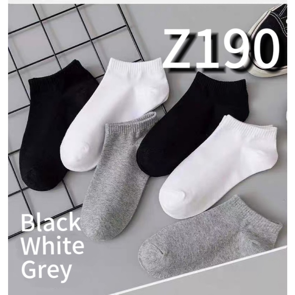 jsshop22 ถุงเท้า ข้อสั้นสีพื้น 12 คู่ เนื้อผ้านุ่มสบาย ระบายอากาศ ไม่อับชื้น ไม่ส่งกลิ่นเหม็น รุ่น : Z190