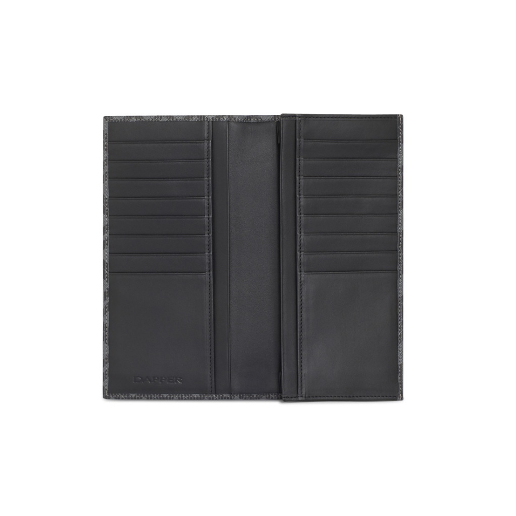 DAPPER กระเป๋าสตางค์ DP Interlock Monogram Breast Pocket Wallet สีดำลาย (BWM/BK/1135PP2)