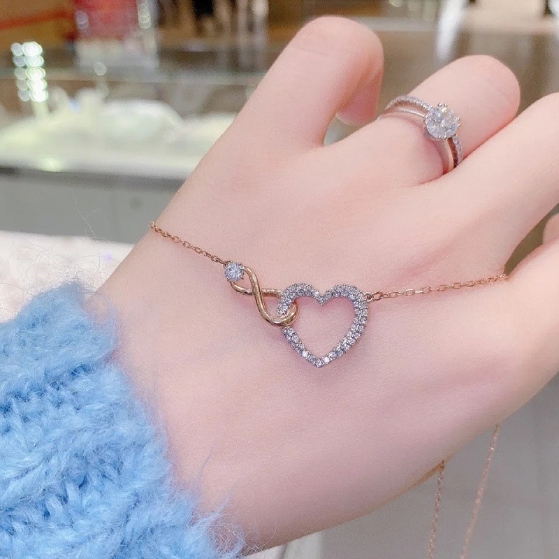 สร้อยคอจี้รูปหัวใจ Infinity Heart สร้อยคอพร้อมจี้ผู้หญิง ของขวัญสำหรับคนพิเศษ พร้อมส่ง ราคา ถูกที่สุด ดีลบีเคเค แกลเลอรีภาพที่ 5