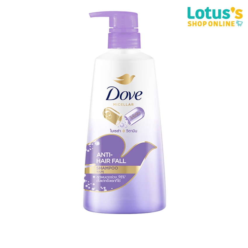 โดฟ นูทริทีฟ โซลูชั่น แอนตี้ แฮร์ฟอล นูริชเม้นท์ แชมพู สีม่วง ขนาด 430 มล. DOVE SHAMPOO ANTI HAIR FALL 430 ML.