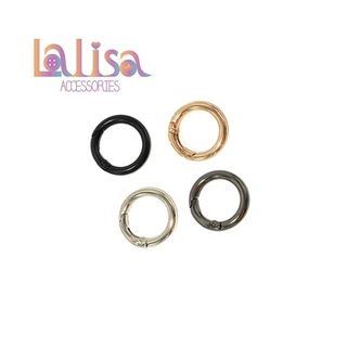 ตะขอกลม ห่วงสปริงพวงกุญแจ ตะขอข้อต่อสายกระเป๋า ห่วงกลมแบบสปริง Alloy O ring (E-2-J,QN-201)