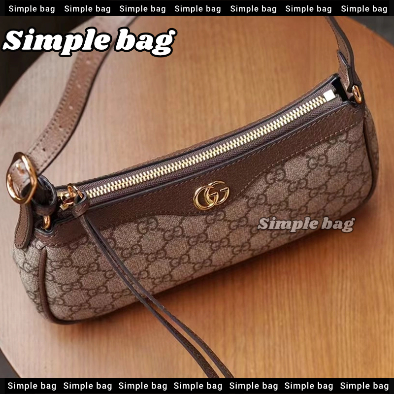 💯กุชชี่💥GUCCI Ophidia Small Handbag Hobo bag กระเป๋าสะพายเดี่ยว #Simple bag