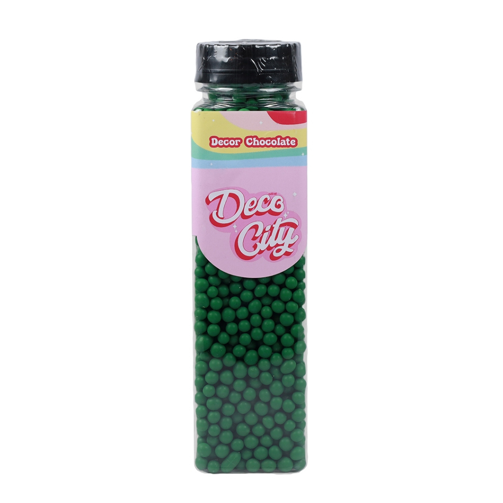 Chococity ข้าวพองเคลือบช็อกโกแลต สีเขียว Rice Crispies สำหรับตกแต่งเค้กและเครื่องดื่ม กระปุกใหญ่สุดคุ้ม 150 กรัม