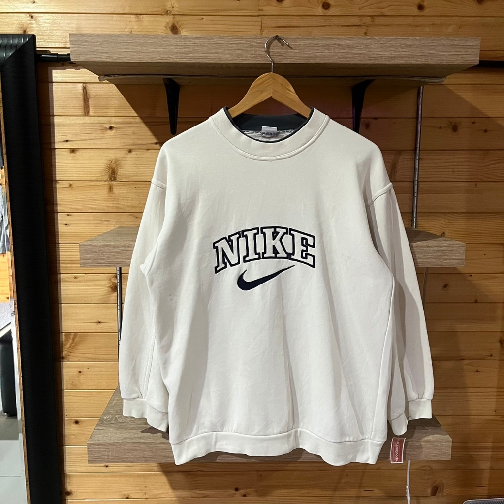Vintage Nike Spellout Sweatshirt Beige