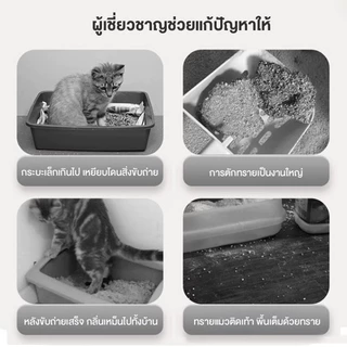 Cat toilet ห้องน้ำแมวไซต์ใหญ่​ แถมฟรีที่ตักทราย ขนาด กระบะทรายแมว กระบะทรายแมวโต ปิดผนึกป้องกันกลิ่น กระบะทรายแบบฝาพับ