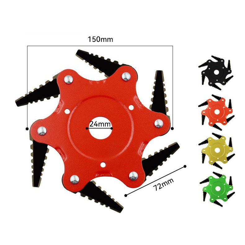 ใบมีดตัดหญ้า 6 แฉก จานมีดตัดหญ้า ใบตัดหญ้าดาวกระจาย กางออกเองเมื่อหมุนเร็ว หุบเมื่อกระทบวัตถุ AG28 - รูปที่ 7