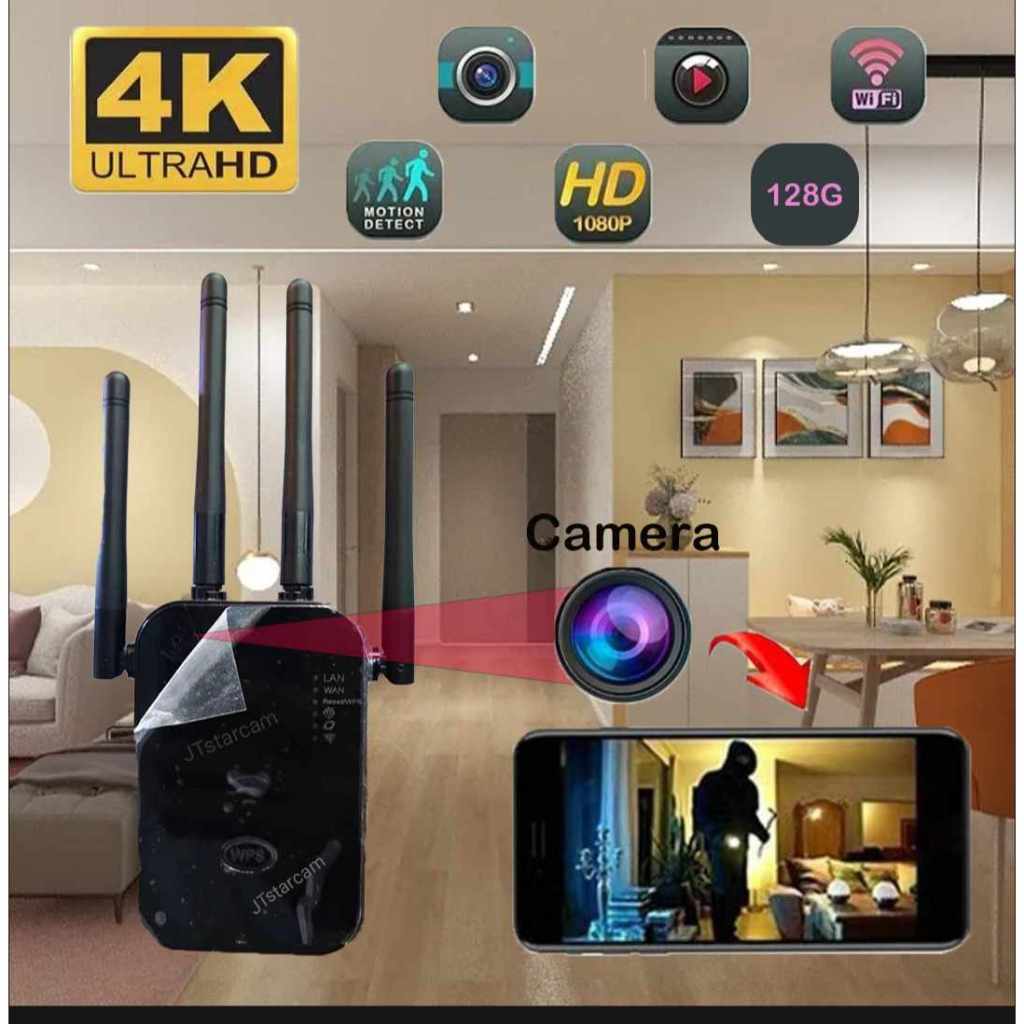 กล้องในตัวขยายสัญญาณ WiFi 4เสา ดูผ่านมือถือได้จากทั่วโลก ภาพชัดระดับ HD เป็นตัวขยายสัญญาณ WiFiได้จริง