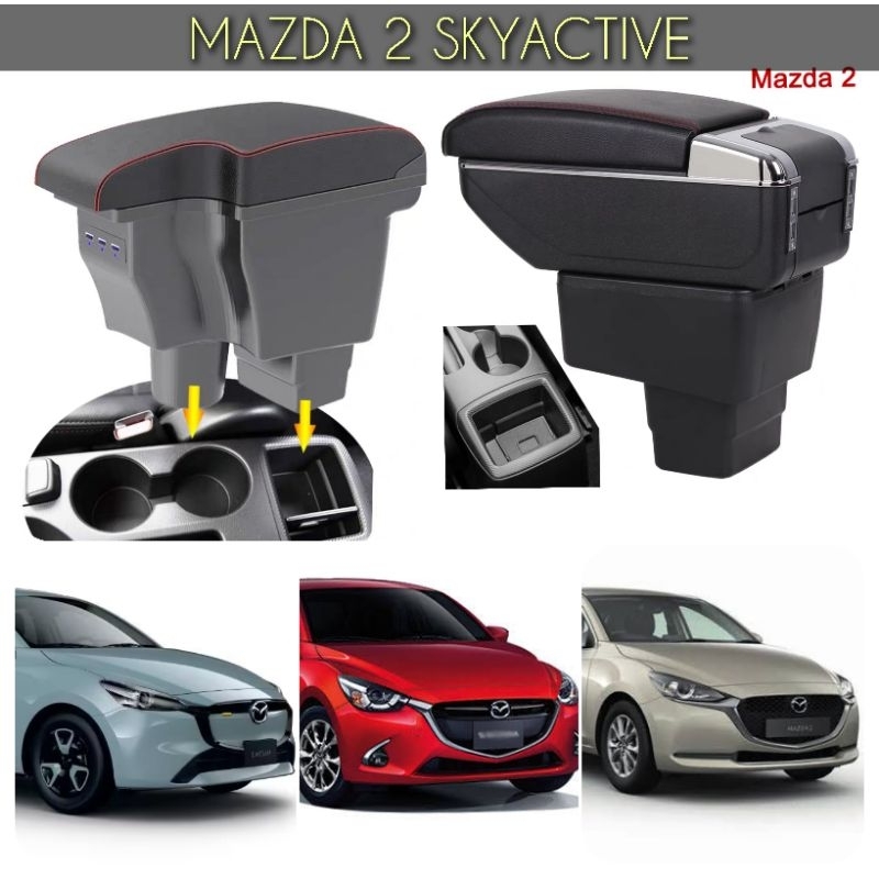 ที่พักแขน มาสด้า2 skyactive ใหม่ ประกอบเรียบร้อย สวมลงช่องได้เลย