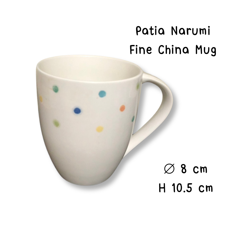 Narumi - Patia Polka Dot Coffee Mug / Cup แก้วกาแฟใบใหญ่ของนารูมิ ไฟน์ไชน่า ลายจุด