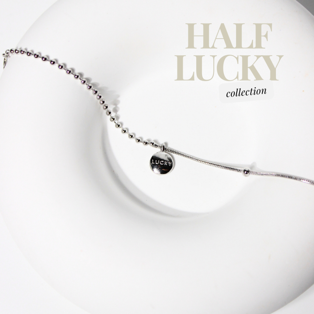 earika.earrings - half lucky collection เครื่องประดับจี้lucky ปรับขนาดได้ (สร้อยข้อเท้า สร้อยคอ สร้อยข้อมือ)